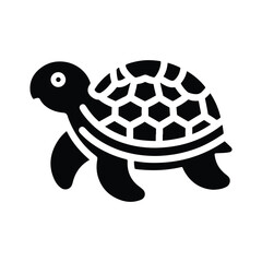 Turtle black silhouette vector with white background.