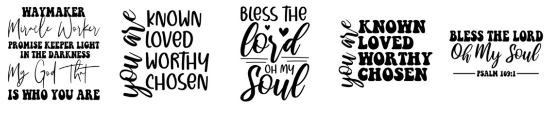 Colourful Christian Typographic Emblems, Labels And Badges Collection Vector Illustration for Logo, Announcement, Gift Card