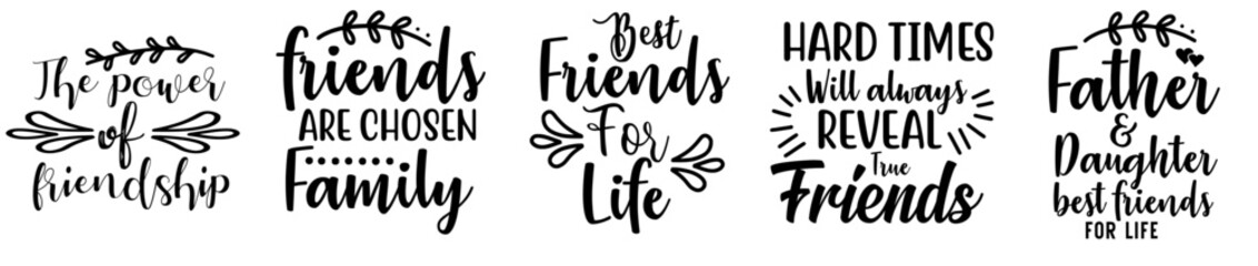 Modern Best Friends Typography, Invitation Pack Vector Illustration for Label, Banner, Presentation