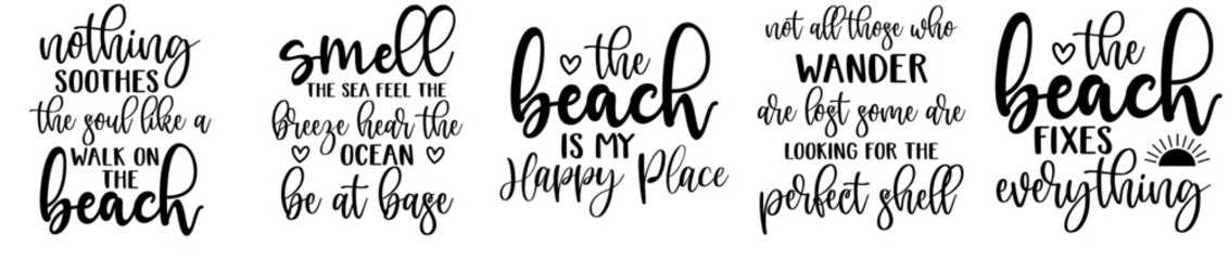 Elegant Beach Labels And Badges, Calligraphy Collection Vector Illustration for T-Shirt Design, Printable, Decal