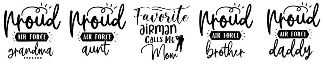 Minimalist Airforce Quotes, Calligraphic Lettering Pack Vector Illustration for Logo, Flyer, Printing Press