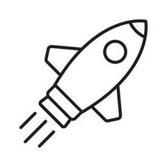 Rocket icon. Simple rocket sign. Rocket launched icon.