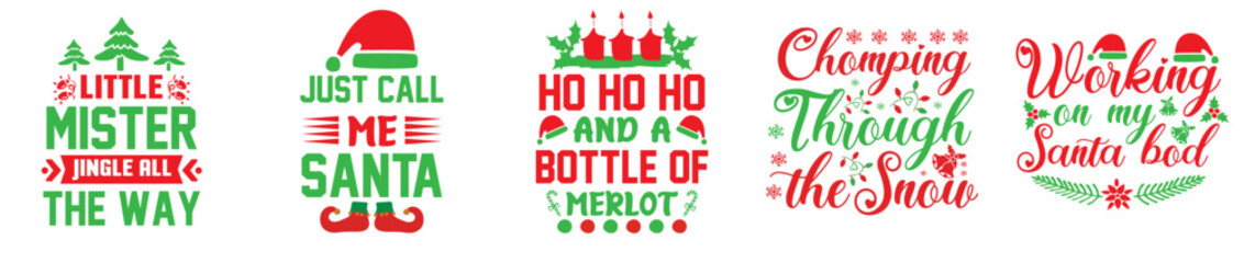 Minimal Christmas Hand Lettering, Quotes Pack Vector Illustration for Greeting Card, Advertisement, Icon