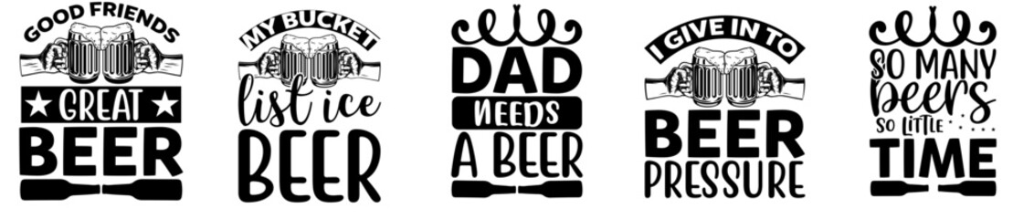 Elegant Beer Invitation, Trendy Retro Style Illustration Bundle Vector Illustration for Book Cover, Infographic, Logo