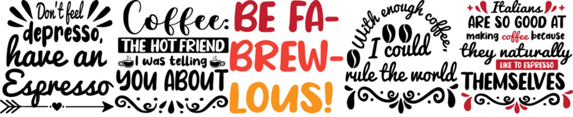 Creative Accountant Calligraphic Lettering, Labels And Badges Bundle Vector Illustration for Poster, Mug Design, Newsletter