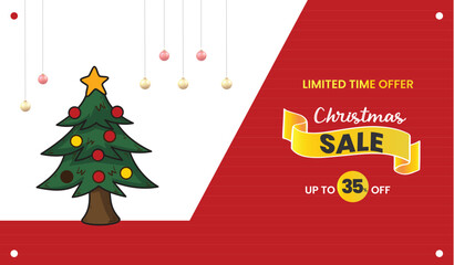 Christmas sale banner template design