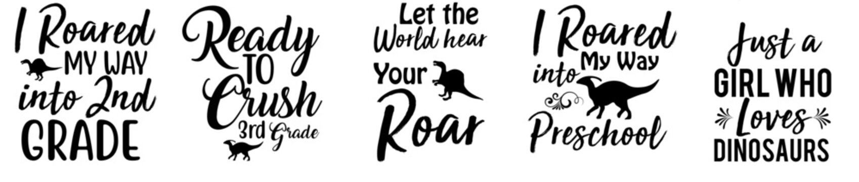 Decorative Dinosaur Trendy Retro Style Illustration, Labels And Badges Pack Vector Illustration for Advertisement, Logo, Book Cover