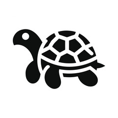 Turtle black silhouette vector with white background.