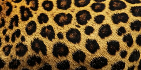 Close-up view of leopard texture revealing unique spots and patterns