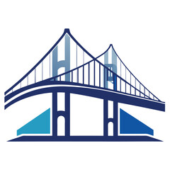 Bridge construction company vector logo design – strong, bold emblem representing structural engineering, infrastructure, architecture, and civil construction firms
