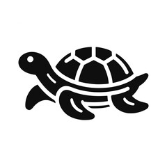 Turtle black silhouette vector with white background.