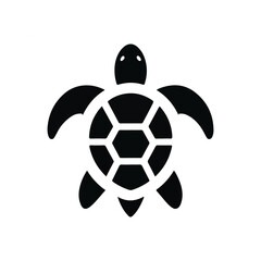 Obraz premium Turtle black silhouette vector with white background.