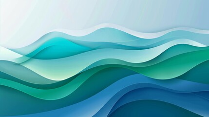 Fototapeta premium Add sophistication with this blue green gradient wave background. Ideal for websites, social media, ads, and presentation design
