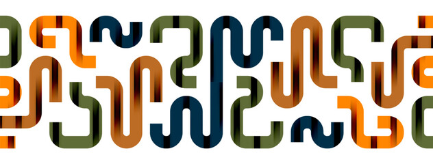 Dynamic waves, flowing lines, stripes vector geometric elements minimal pattern. Vector Illustration For Wallpaper, Banner, Background, Card, Book Illustration, landing page