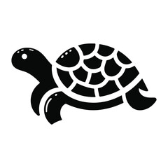 Turtle black silhouette vector with white background.