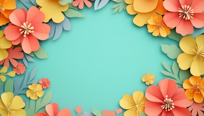 Paper Flowers Background.