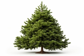 Fototapeta premium Cristmas pine tree isolate on white background. Generative ai