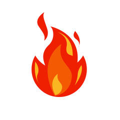 Icon Flat flame. Fire fireball  red hot campfire  yellow heat wildfire and bonfire  burn power fiery silhouettes illustration set. Fireball power light  flame bonfire energy