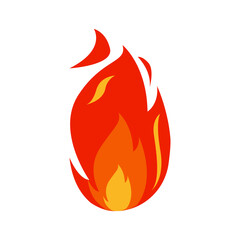 Icon Flat flame. Fire fireball  red hot campfire  yellow heat wildfire and bonfire  burn power fiery silhouettes illustration set. Fireball power light  flame bonfire energy