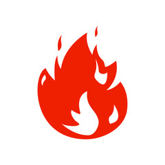 Icon Flat flame. Fire fireball  red hot campfire  yellow heat wildfire and bonfire  burn power fiery silhouettes illustration set. Fireball power light  flame bonfire energy