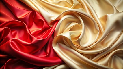 Abstract silk textures in red and beige with modernist style innovative background. Vibrant and creative stock photo perfect for design projects