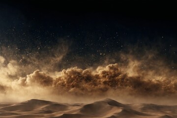 Digital art piece that appears to be photograph Desert explosion