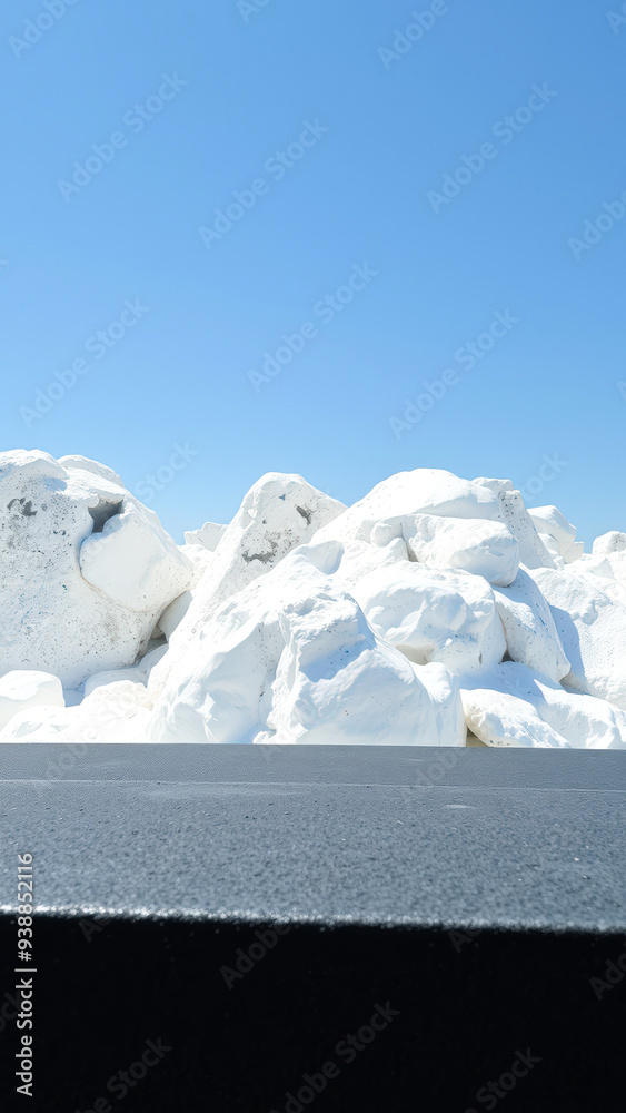 Sticker White Mountain Range Under a Blue Sky