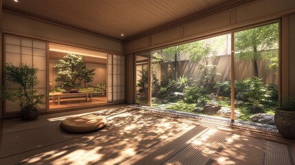 Obraz premium Japanese Garden Interior Design