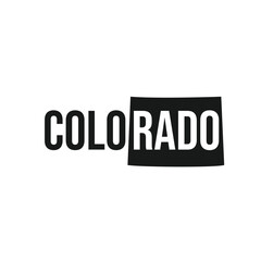 colorado state symbol, map icon with vector silhouette