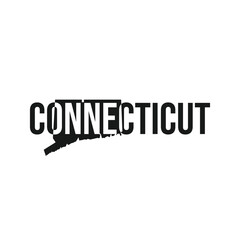 connecticut state symbol, map icon with vector silhouette