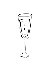 Glas Champagner 