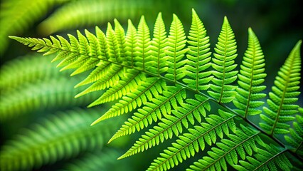 Close-up of a green fern leaf showing delicate texture, perfect for nature and botanical themed designs