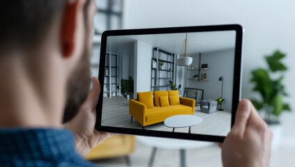 A man is holding an iPad Pro in his hands, with the screen facing towards us