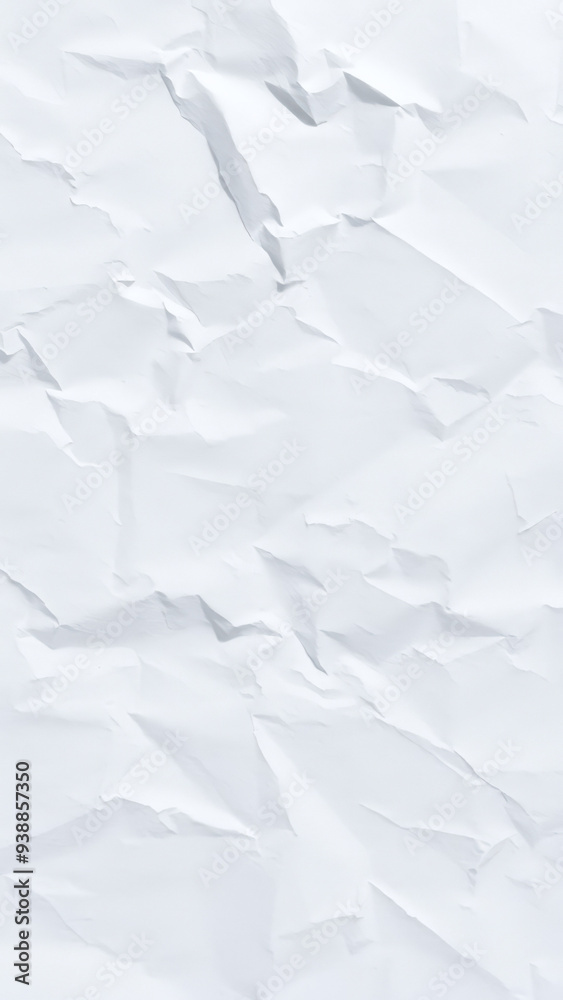 Wall mural crumpled white paper texture