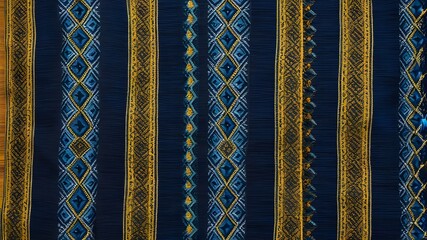 Geometric latin patterns on traditional colorful textile for heritage month AI generative.