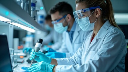 Scientist working in a modern laboratory - AI Generated