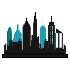 Obraz premium A simple city skyline silhouette, representing urban development and construction firms