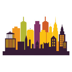 Obraz premium A simple city skyline silhouette, representing urban development and construction firms