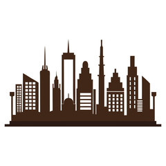 Obraz premium A simple city skyline silhouette, representing urban development and construction firms