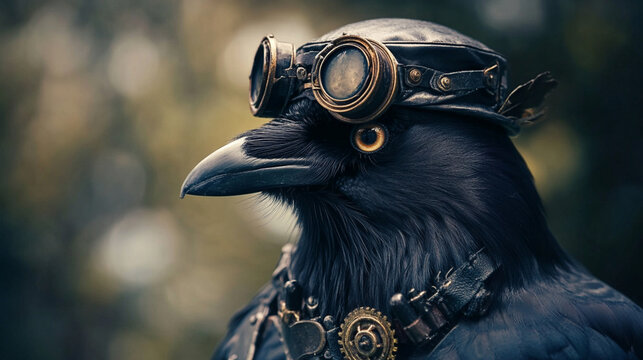 corbeau steampunk - steampunk crow - collection animaux steampunk