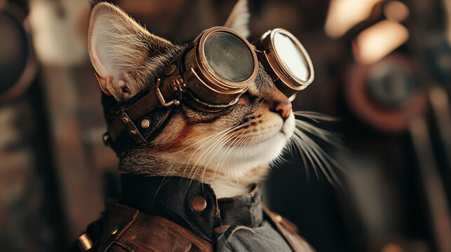 chat steampunk - steampunk cat - collection animaux steampunk
