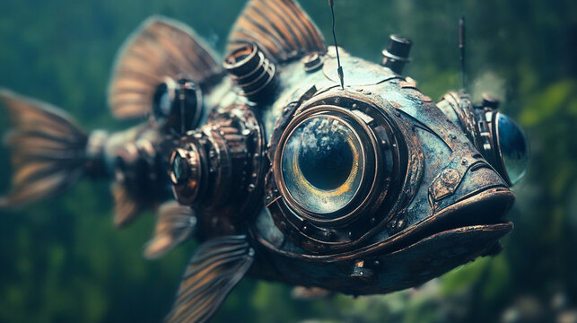 steampunk fish - poisson steampunk - collection animaux steampunk