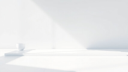 Obraz premium Minimalist White Product Display Platform
