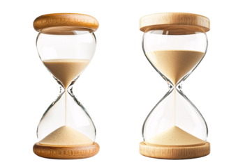 hourglass with sand isolated on a transparent background