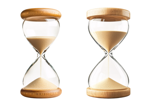 hourglass with sand isolated on a transparent background