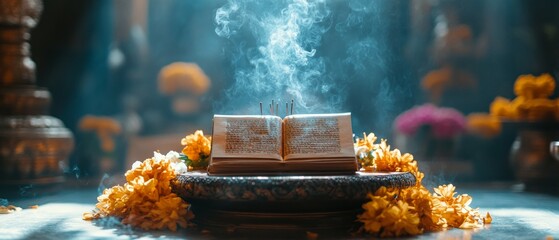 Bhagavad Gita Home Shrine Hinduism Religion Spiritual Symbol