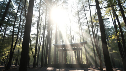 Fototapeta premium Sunbeams in the Woods