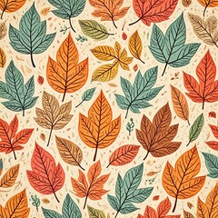 seamless pattern with autumn leaves