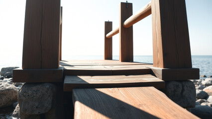 Wooden Bridge Leading to the Sea