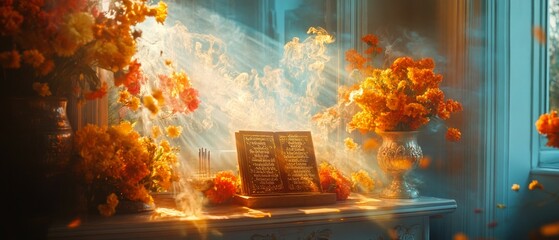 Bhagavad Gita Home Shrine Hinduism Religion Spiritual Symbol